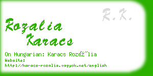 rozalia karacs business card